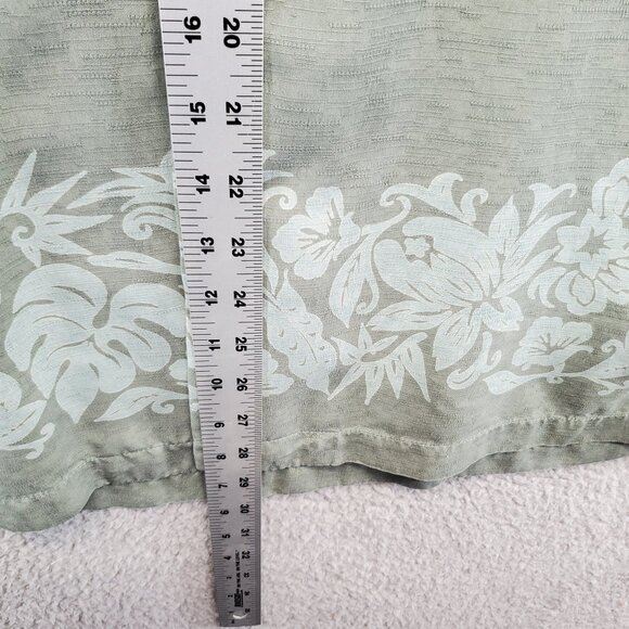 Tommy Bahama 100% Silk Men's Hawaiian Camp Shirt Large Green Floral Size L - Picture 4 of 7
